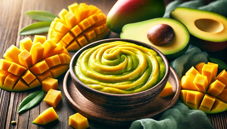 purea di mango e avocado